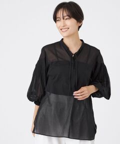 EVEX by KRIZIA / エヴェックス バイ クリツィア シャツ・ブラウス | 【接触冷感】【ウォシャブル】シアーボイルプルオーバーブラウス