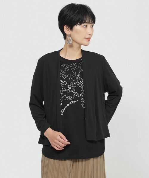 EVEX by KRIZIA/エヴェックス バイ クリツィア 【日傘級の遮熱機能!】【遮熱】【UV対策】【ウォシャブル】サンシェードカーディガン ブラック1 40 EVEX by KRIZIA/エヴェックス バイ クリツィア 【日傘級の遮熱機能!】【遮熱】【UV対策】【ウォシャブル】サンシェードカーディガン ブラック1 40