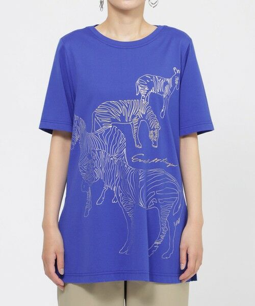 EVEX by KRIZIA / エヴェックス バイ クリツィア カットソー | 【接触冷感】【ウォシャブル】メタリックゼブラプリントチュニックカットソー | 詳細4