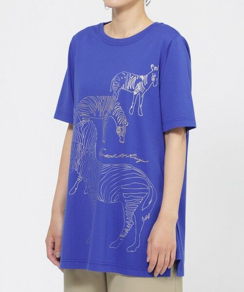 EVEX by KRIZIA / エヴェックス バイ クリツィア カットソー | 【接触冷感】【ウォシャブル】メタリックゼブラプリントチュニックカットソー | 詳細5