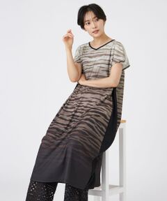 EVEX by KRIZIA / エヴェックス バイ クリツィア ロング・マキシ丈ワンピース | 【接触冷感】【ウォッシャブル】グラデーションゼブラワンピース