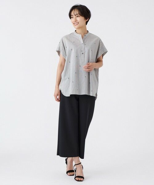 EVEX by KRIZIA / エヴェックス バイ クリツィア シャツ・ブラウス | 【マシンウォッシャブル】ストライプジャカードプルオーバーブラウス | 詳細1