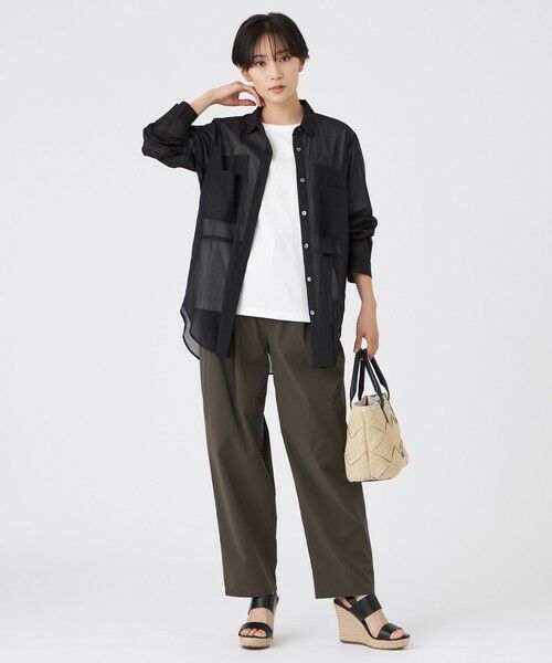 EVEX by KRIZIA / エヴェックス バイ クリツィア シャツ・ブラウス | 【接触冷感】【ウォッシャブル】シアーボイルロングシャツ | 詳細1