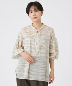 EVEX by KRIZIA / エヴェックス バイ クリツィア シャツ・ブラウス | 【接触冷感】【ウォシャブル】シアーボイルゼブラプルオーバーブラウス