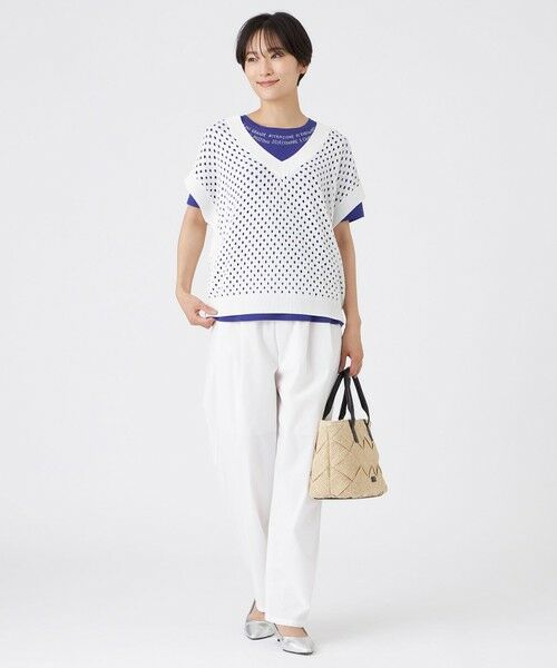 EVEX by KRIZIA / エヴェックス バイ クリツィア ニット・セーター | 【SANYO Style EDITION掲載】【ウォッシャブル】アイレットメッシュレイヤードニット | 詳細5