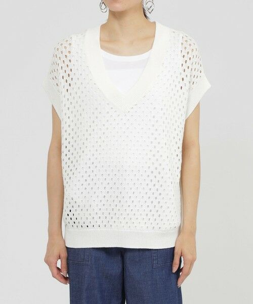 EVEX by KRIZIA / エヴェックス バイ クリツィア ニット・セーター | 【SANYO Style EDITION掲載】【ウォッシャブル】アイレットメッシュレイヤードニット | 詳細6