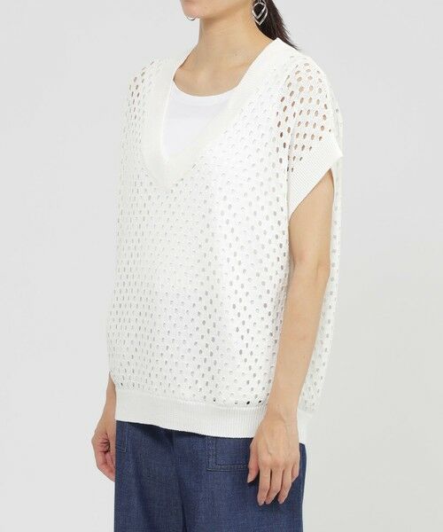 EVEX by KRIZIA / エヴェックス バイ クリツィア ニット・セーター | 【SANYO Style EDITION掲載】【ウォッシャブル】アイレットメッシュレイヤードニット | 詳細7
