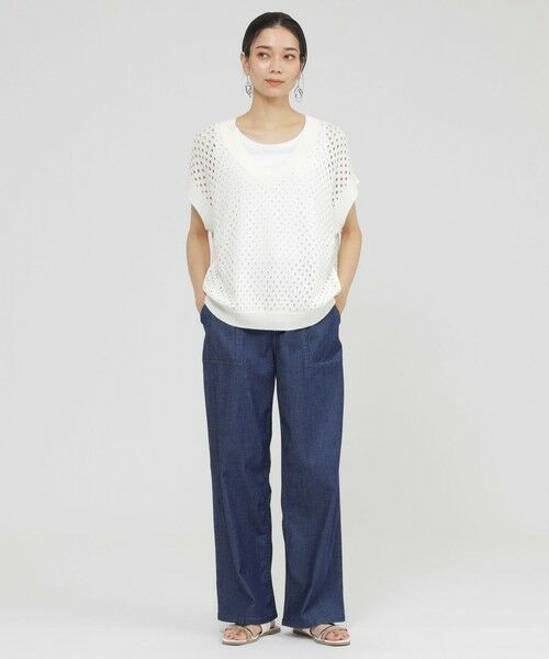 EVEX by KRIZIA / エヴェックス バイ クリツィア ニット・セーター | 【SANYO Style EDITION掲載】【ウォッシャブル】アイレットメッシュレイヤードニット | 詳細1