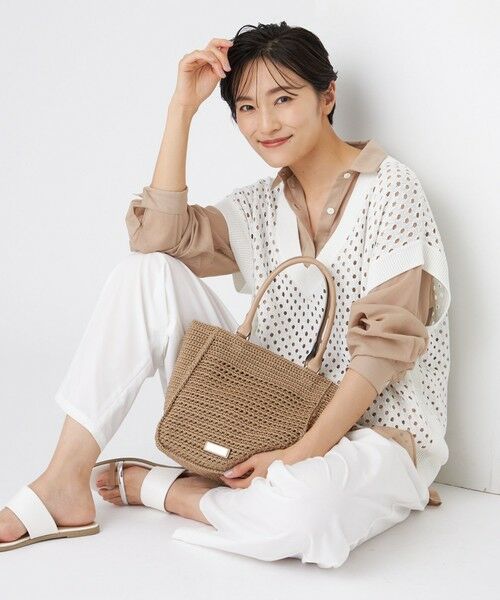 EVEX by KRIZIA/エヴェックス バイ クリツィア 【SANYO Style EDITION掲載】【ウォッシャブル】アイレットメッシュレイヤードニット オフホワイト1 40 EVEX by KRIZIA/エヴェックス バイ クリツィア 【SANYO Style EDITION掲載】【ウォッシャブル】アイレットメッシュレイヤードニット オフホワイト1 40