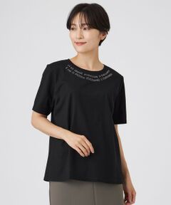 EVEX by KRIZIA / エヴェックス バイ クリツィア カットソー | 【接触冷感】【ウォッシャブル】ネックエンブロイダリーカットソー