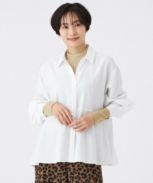EVEX by KRIZIA/エヴェックス バイ クリツィア 【接触冷感】【マシンウォッシャブル】スパンローンペプラムシャツ オフホワイト1 40