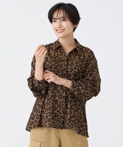 EVEX by KRIZIA / エヴェックス バイ クリツィア シャツ・ブラウス | 【接触冷感】【マシンウォッシャブル】パンサープリントペプラムシャツ