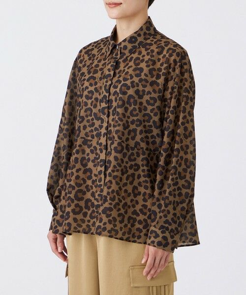 EVEX by KRIZIA / エヴェックス バイ クリツィア シャツ・ブラウス | 【接触冷感】【マシンウォッシャブル】パンサープリントペプラムシャツ | 詳細3