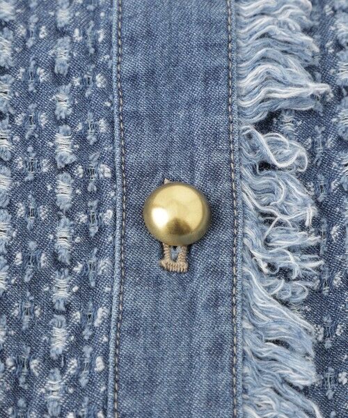 EVEX by KRIZIA / エヴェックス バイ クリツィア ノーカラージャケット | 【カタログ掲載品】【マシンウォッシャブル】パンチングデニムノーカラージャケット | 詳細6