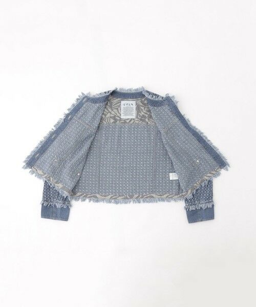 EVEX by KRIZIA / エヴェックス バイ クリツィア ノーカラージャケット | 【カタログ掲載品】【マシンウォッシャブル】パンチングデニムノーカラージャケット | 詳細7