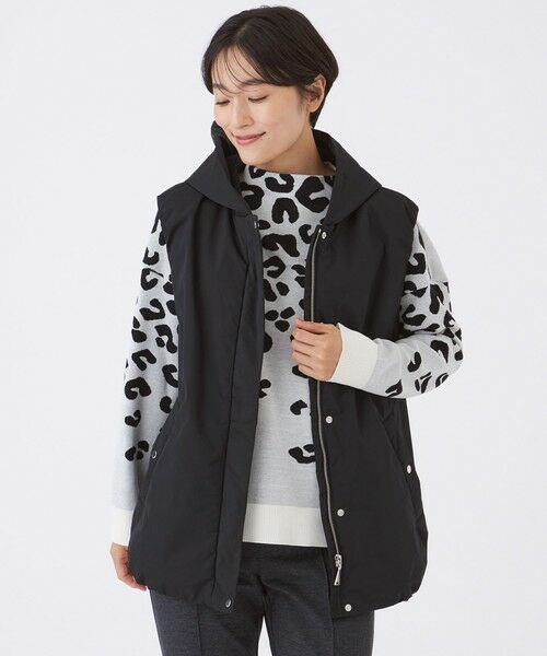 EVEX by KRIZIA/エヴェックス バイ クリツィア 【カタログ掲載】【はっ水・マシンウォッシャブル】グレイスメモリーフーデッドジレ ブラック1 40 EVEX by KRIZIA/エヴェックス バイ クリツィア 【カタログ掲載】【はっ水・マシンウォッシャブル】グレイスメモリーフーデッドジレ ブラック1 40