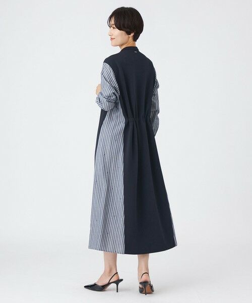 EVEX by KRIZIA / エヴェックス バイ クリツィア ロング・マキシ丈ワンピース | 【カタログ掲載品】【ウォッシャブル】ストライプジャカードコンビワンピース | 詳細4