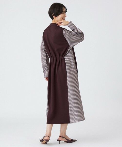 EVEX by KRIZIA / エヴェックス バイ クリツィア ロング・マキシ丈ワンピース | 【カタログ掲載品】【ウォッシャブル】ストライプジャカードコンビワンピース | 詳細2