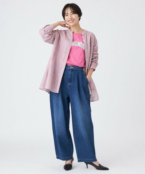 EVEX by KRIZIA / エヴェックス バイ クリツィア シャツ・ブラウス | 【カタログ掲載品】【ウォッシャブル】ストライプジャカードビジューブラウス | 詳細1