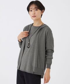 EVEX by KRIZIA / エヴェックス バイ クリツィア ニット・セーター | 【カタログ掲載】【ウォッシャブル】ラメハイゲージニットパーカー