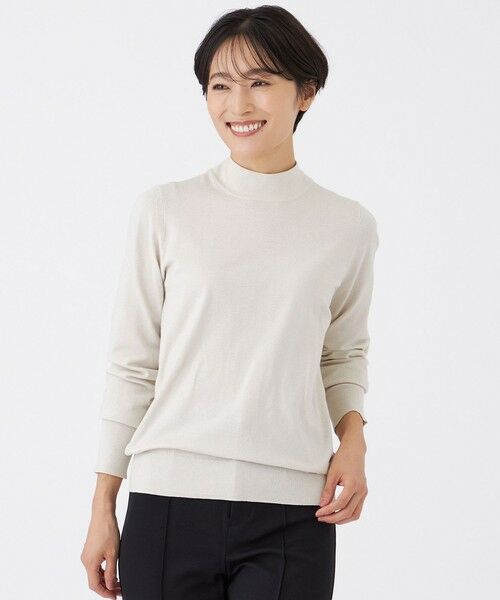 EVEX by KRIZIA / エヴェックス バイ クリツィア ニット・セーター | 【カタログ掲載】【ウォッシャブル】ラメハイゲージニットハイネックプルオーバー(オフホワイト1)