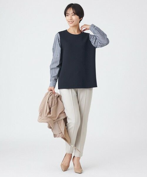 EVEX by KRIZIA / エヴェックス バイ クリツィア カットソー | 【ウォッシャブル】ストライプジャカードコンビプルオーバー | 詳細3