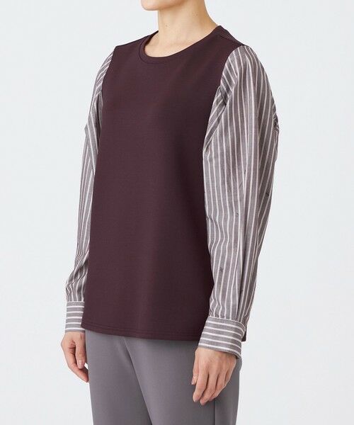 EVEX by KRIZIA / エヴェックス バイ クリツィア カットソー | 【ウォッシャブル】ストライプジャカードコンビプルオーバー | 詳細5
