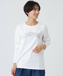 EVEX by KRIZIA / エヴェックス バイ クリツィア カットソー | 【カタログ掲載品】【ウォッシャブル】スパンコールロゴプルオーバーカットソー