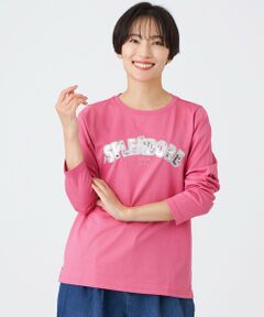 EVEX by KRIZIA / エヴェックス バイ クリツィア カットソー | 【カタログ掲載品】【ウォッシャブル】スパンコールロゴプルオーバーカットソー