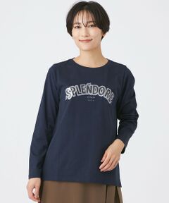 EVEX by KRIZIA / エヴェックス バイ クリツィア カットソー | 【カタログ掲載品】【ウォッシャブル】スパンコールロゴプルオーバーカットソー