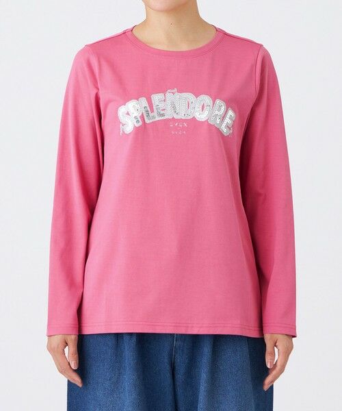 EVEX by KRIZIA / エヴェックス バイ クリツィア カットソー | 【カタログ掲載品】【ウォッシャブル】スパンコールロゴプルオーバーカットソー | 詳細4