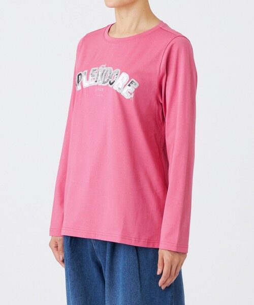 EVEX by KRIZIA / エヴェックス バイ クリツィア カットソー | 【カタログ掲載品】【ウォッシャブル】スパンコールロゴプルオーバーカットソー | 詳細5