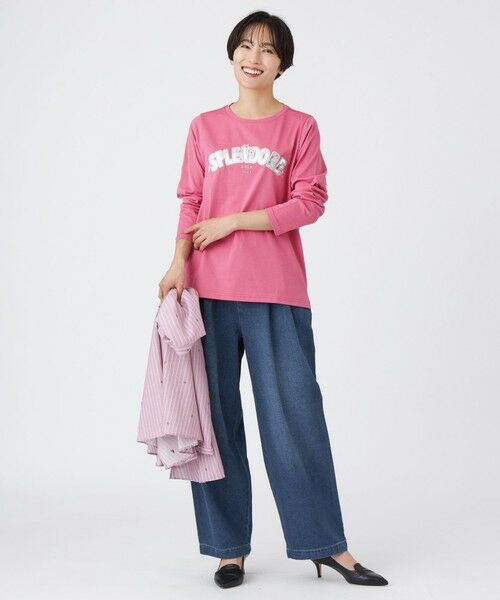 EVEX by KRIZIA / エヴェックス バイ クリツィア カットソー | 【カタログ掲載品】【ウォッシャブル】スパンコールロゴプルオーバーカットソー | 詳細2