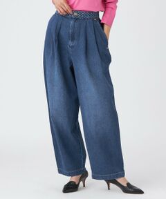 EVEX by KRIZIA / エヴェックス バイ クリツィア その他パンツ | 【カタログ掲載品】【マシンウォッシャブル】パンチングデニムコンビタックバレルパンツ