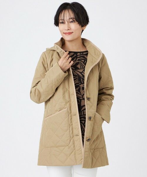 EVEX by KRIZIA/エヴェックス バイ クリツィア 【光・遠赤外線吸収発熱】【マシンウォッシャブル】ダイヤキルトフーデッドコート ベージュ1 40 EVEX by KRIZIA/エヴェックス バイ クリツィア 【光・遠赤外線吸収発熱】【マシンウォッシャブル】ダイヤキルトフーデッドコート ベージュ1 40