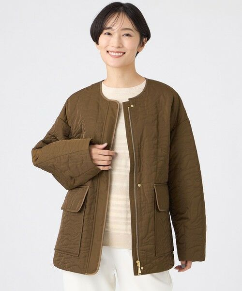 EVEX by KRIZIA/エヴェックス バイ クリツィア 【カタログ掲載】【マシンウォッシャブル】アニマルキルトノーカラージャケット モカ3 40 EVEX by KRIZIA/エヴェックス バイ クリツィア 【カタログ掲載】【マシンウォッシャブル】アニマルキルトノーカラージャケット モカ3 40