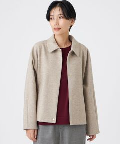 EVEX by KRIZIA / エヴェックス バイ クリツィア ノーカラージャケット | 【カタログ掲載】【ウォッシャブル】ウールライクジャージ—ブルゾン