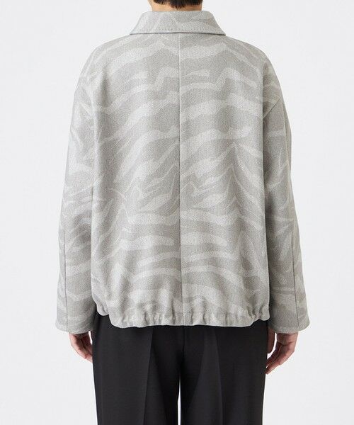 EVEX by KRIZIA / エヴェックス バイ クリツィア ノーカラージャケット | 【ウォッシャブル】ゼブラプリントウールライクジャージ—ブルゾン | 詳細4