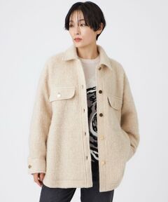 EVEX by KRIZIA / エヴェックス バイ クリツィア ノーカラージャケット | 【カタログ掲載】ラメスライバーシャツジャケット