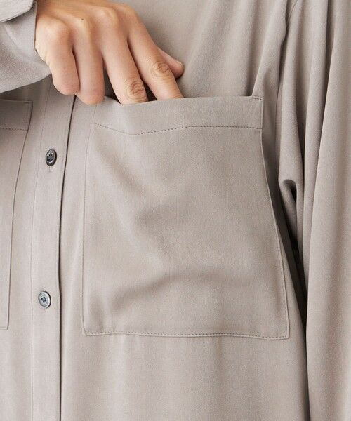 EVEX by KRIZIA / エヴェックス バイ クリツィア ロング・マキシ丈ワンピース | 【マシンウォッシャブル】【放電テープ付き】フィブリルライクサテンシャツワンピース | 詳細8