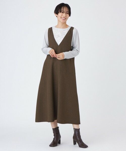 EVEX by KRIZIA / エヴェックス バイ クリツィア ロング・マキシ丈ワンピース | 【カタログ掲載】【マシンウォッシャブル】シャークツイードジャンパースカート | 詳細2