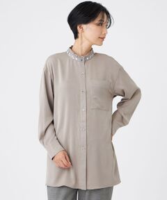 EVEX by KRIZIA / エヴェックス バイ クリツィア シャツ・ブラウス | 【カタログ掲載】フィブリルライクサテンビジューシャツ