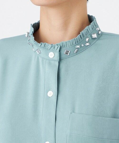 EVEX by KRIZIA / エヴェックス バイ クリツィア シャツ・ブラウス | 【カタログ掲載】フィブリルライクサテンビジューシャツ | 詳細7