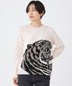 EVEX by KRIZIA / エヴェックス バイ クリツィア ニット・セーター | 【カタログ掲載】【ウォッシャブル】イニシャルタイガーインターシャニットプルオーバー