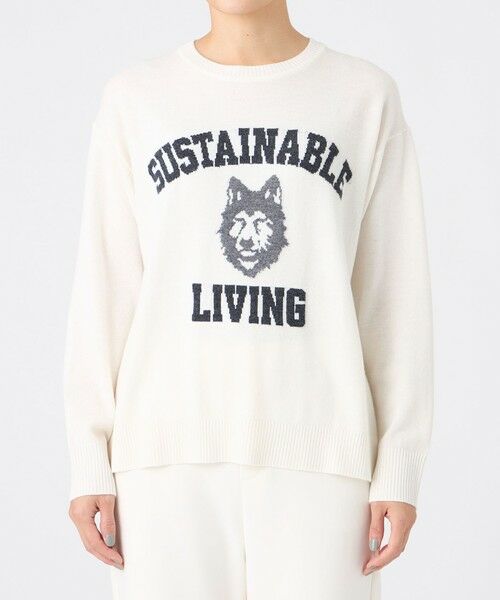 EVEX by KRIZIA / エヴェックス バイ クリツィア ニット・セーター | 【SANYO Style EDITION掲載】【ウォッシャブル】ウルフカレッジロゴニットプルオーバー | 詳細5