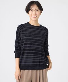 EVEX by KRIZIA / エヴェックス バイ クリツィア ニット・セーター | 【カタログ掲載】【ウォッシャブル】モールボーダーニットプルオーバー