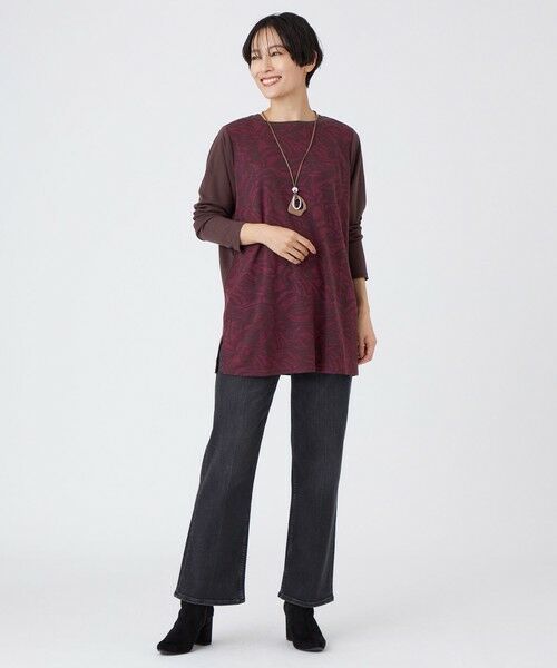 EVEX by KRIZIA / エヴェックス バイ クリツィア カットソー | 【ウォッシャブル】タイガープリントバイカラーチュニックカットソー | 詳細3