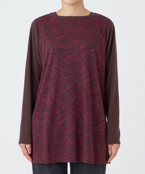 EVEX by KRIZIA / エヴェックス バイ クリツィア カットソー | 【ウォッシャブル】タイガープリントバイカラーチュニックカットソー | 詳細4