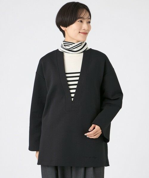 EVEX by KRIZIA/エヴェックス バイ クリツィア 【ウォッシャブル】ライトダンボールスキッパープルオーバー ブラック1 40 EVEX by KRIZIA/エヴェックス バイ クリツィア 【ウォッシャブル】ライトダンボールスキッパープルオーバー ブラック1 40