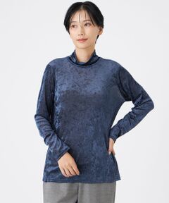 EVEX by KRIZIA / エヴェックス バイ クリツィア カットソー | 【マシンウォッシャブル】メッシュベロアハイネックプルオーバー